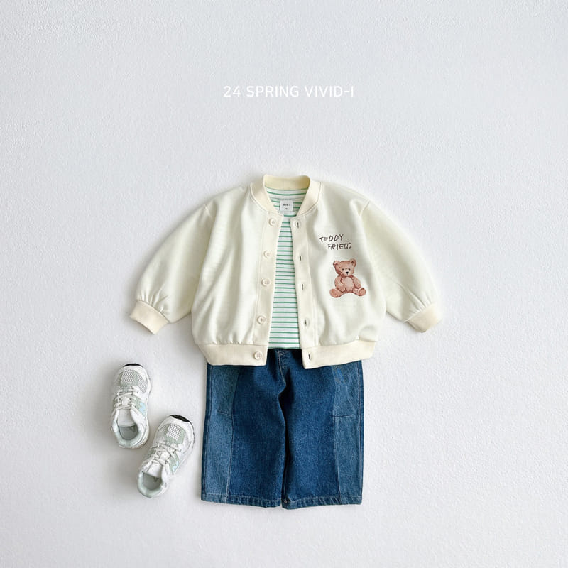Vivid I - Korean Children Fashion - #minifashionista - 24 ST Bear Embroidery Single Tee - 6