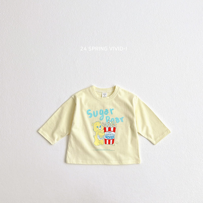 Vivid I - Korean Children Fashion - #magicofchildhood - Popcorn Bear Single Tee - 4