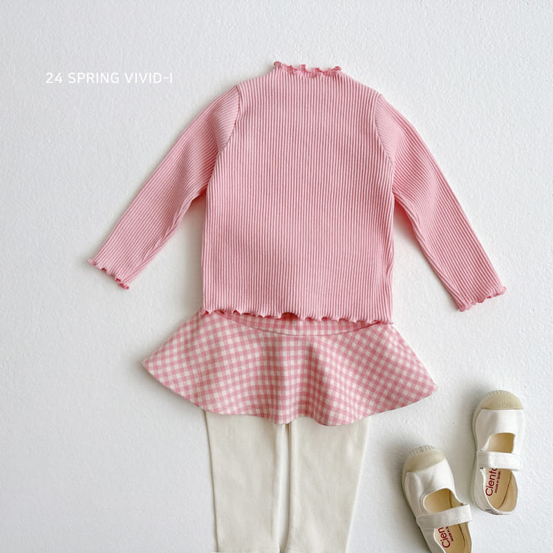 Vivid I - Korean Children Fashion - #minifashionista - Check Check Skirt Leggings - 7