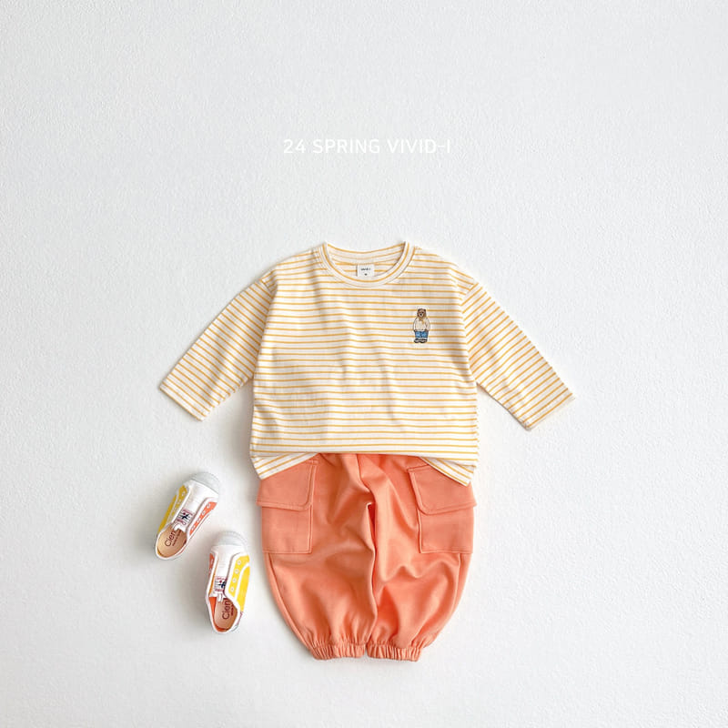 Vivid I - Korean Children Fashion - #prettylittlegirls - 24 ST Bear Embroidery Single Tee - 7