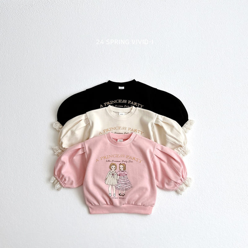 Vivid I - Korean Children Fashion - #prettylittlegirls - Lace Sleeve Sweatshirt
