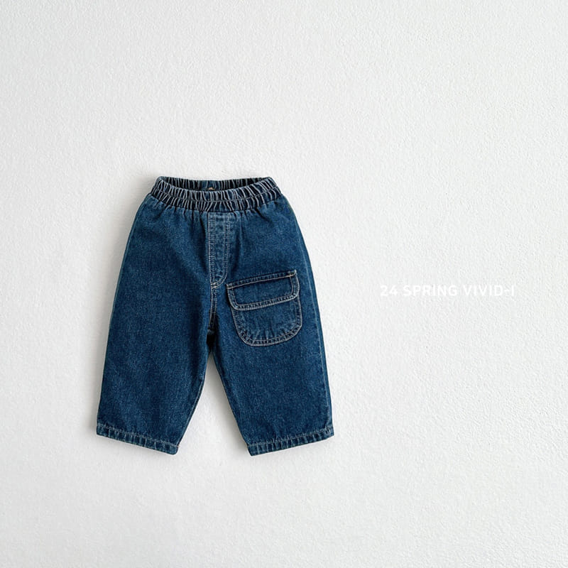 Vivid I - Korean Children Fashion - #stylishchildhood - Pocket Denim Pants - 3