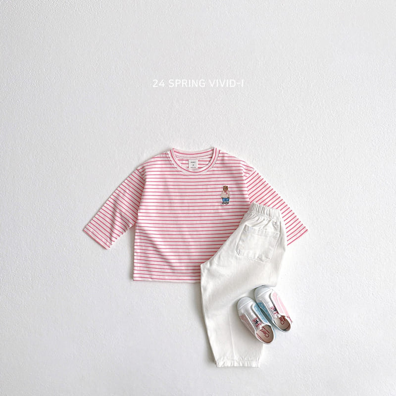 Vivid I - Korean Children Fashion - #stylishchildhood - 24 ST Bear Embroidery Single Tee - 10