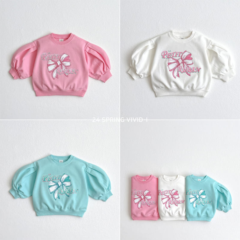 Vivid I - Korean Children Fashion - #stylishchildhood - Ribbon Puff Sweatshirt - 3