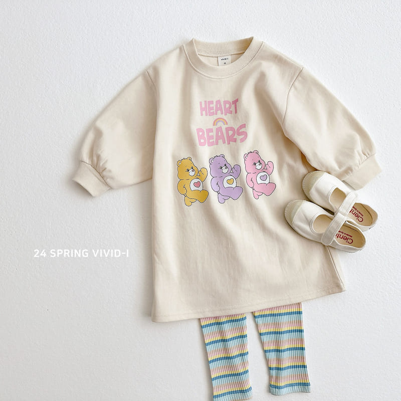 Vivid I - Korean Children Fashion - #todddlerfashion - Heart Bear One-Piece - 6