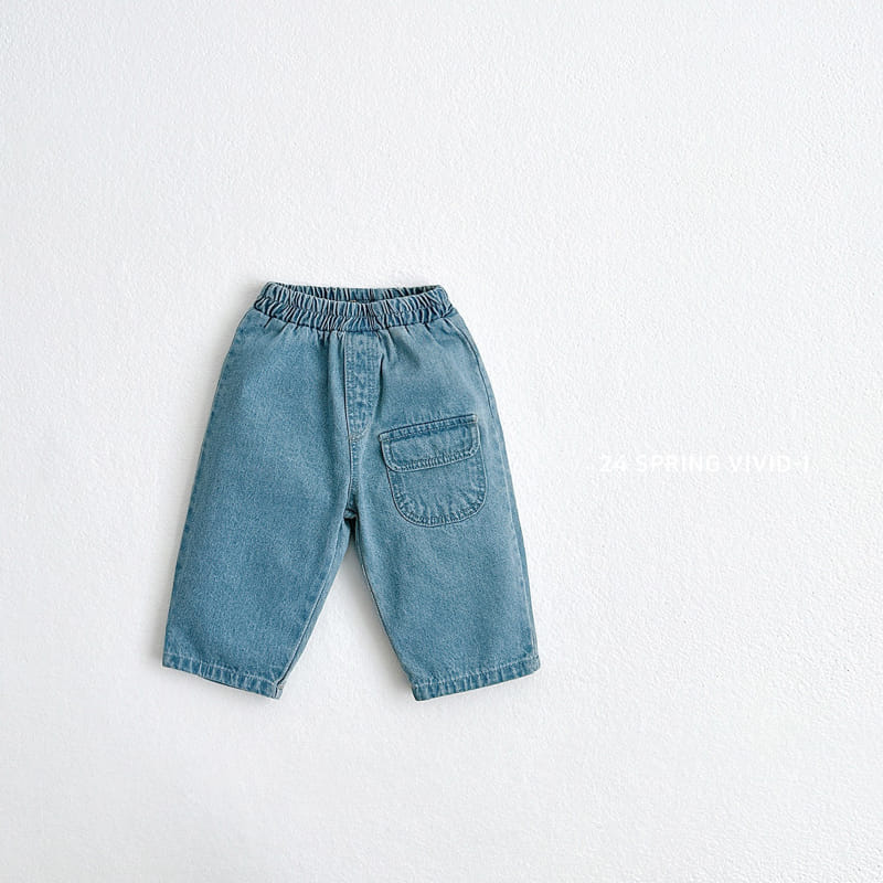 Vivid I - Korean Children Fashion - #toddlerclothing - Pocket Denim Pants - 2