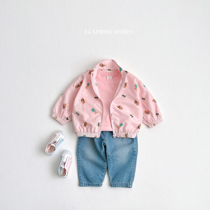 Vivid I - Korean Children Fashion - #toddlerclothing - 24 Bear Embroidery Single Tee - 8