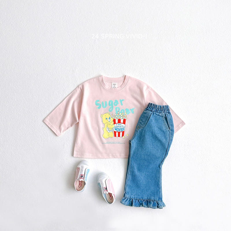 Vivid I - Korean Children Fashion - #toddlerclothing - Popcorn Bear Single Tee - 7