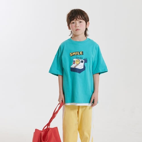 Whitesketchbook - Korean Children Fashion - #childofig - Click Smile Short Sleeve Tee