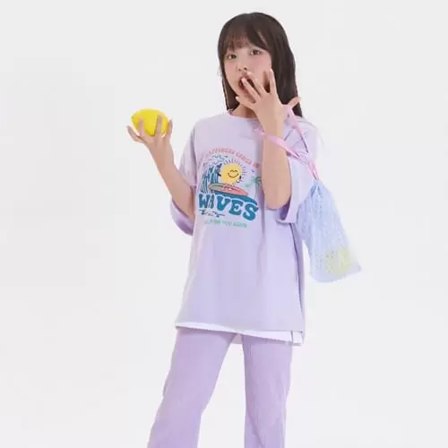 Whitesketchbook - Korean Children Fashion - #minifashionista - Waves Smile Short Sleeve Tee