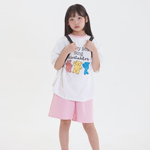 Whitesketchbook - Korean Children Fashion - #minifashionista - Gummy Bear Short Sleeve Top Bottom Set