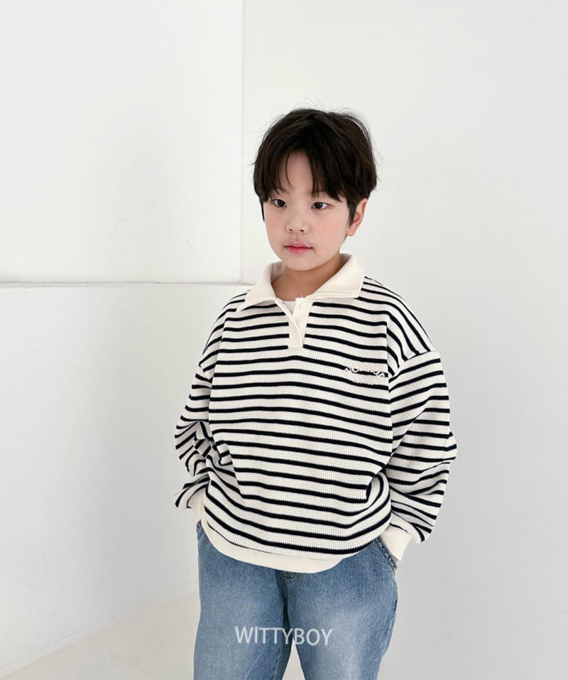 Witty Boy - Korean Children Fashion - #childofig - Waffle Collar Sweatshirt - 10
