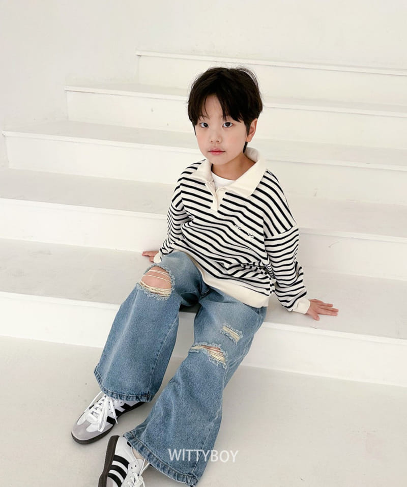 Witty Boy - Korean Children Fashion - #childofig - Waffle Collar Sweatshirt - 11