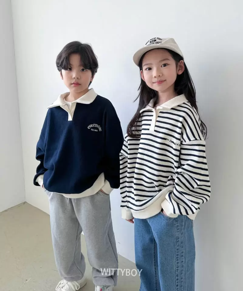 Witty Boy - Korean Children Fashion - #kidsstore - Waffle Collar Sweatshirt - 3