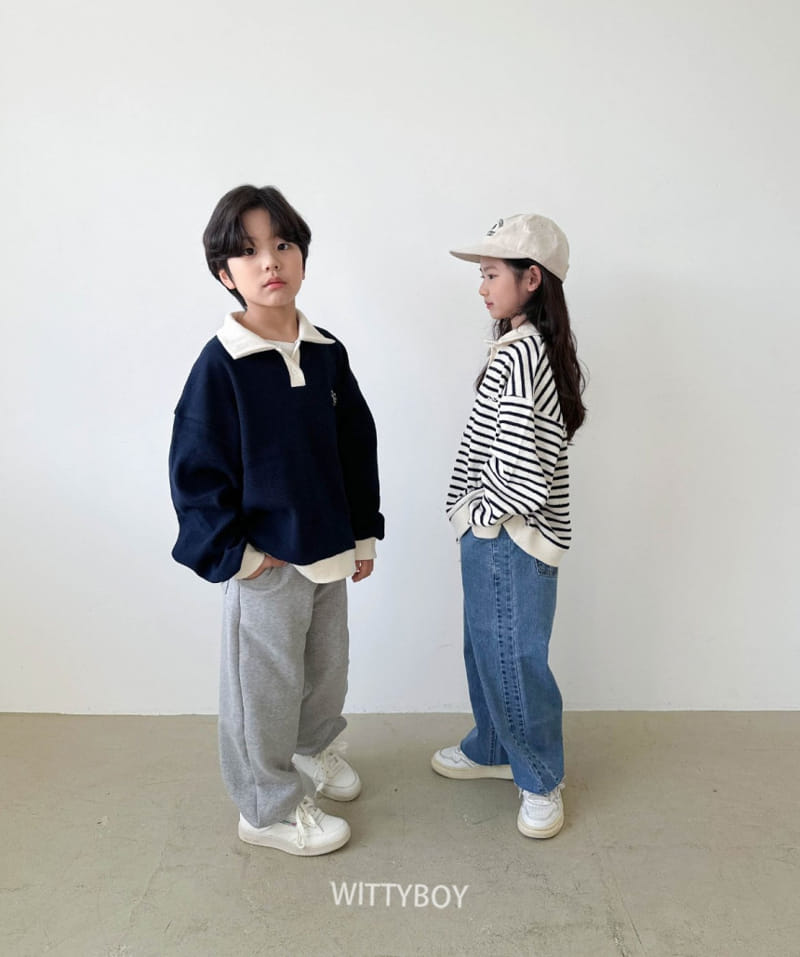 Witty Boy - Korean Children Fashion - #minifashionista - Waffle Collar Sweatshirt - 8