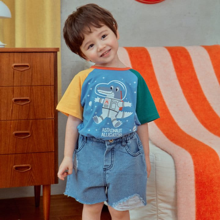 1St Blue - Korean Children Fashion - #Kfashion4kids - Space Animal Tee - 2