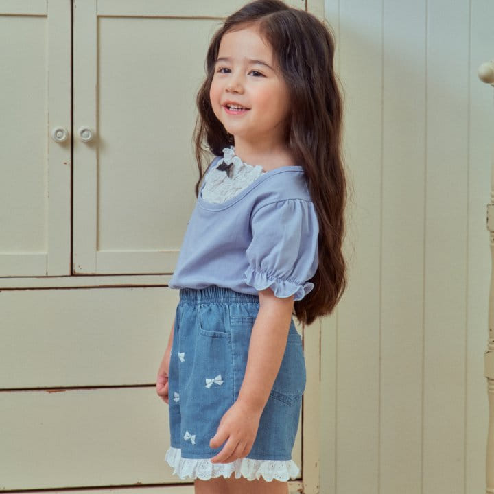 1St Blue - Korean Children Fashion - #childofig - Bolero Shirring Tee - 5