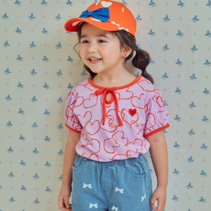 1St Blue - Korean Children Fashion - #stylishchildhood - Heart Kkiri Puff Tee - 4