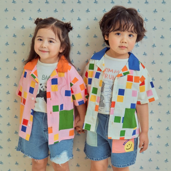 1St Blue - Korean Children Fashion - #childofig - Square Collar Shirt  - 3