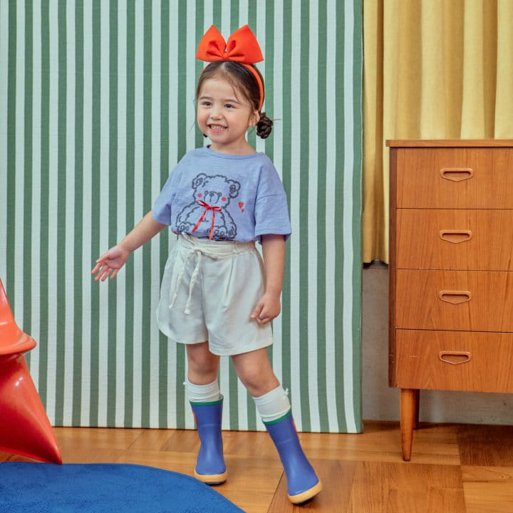 1St Blue - Korean Children Fashion - #childofig - Ribbon Bear Tee