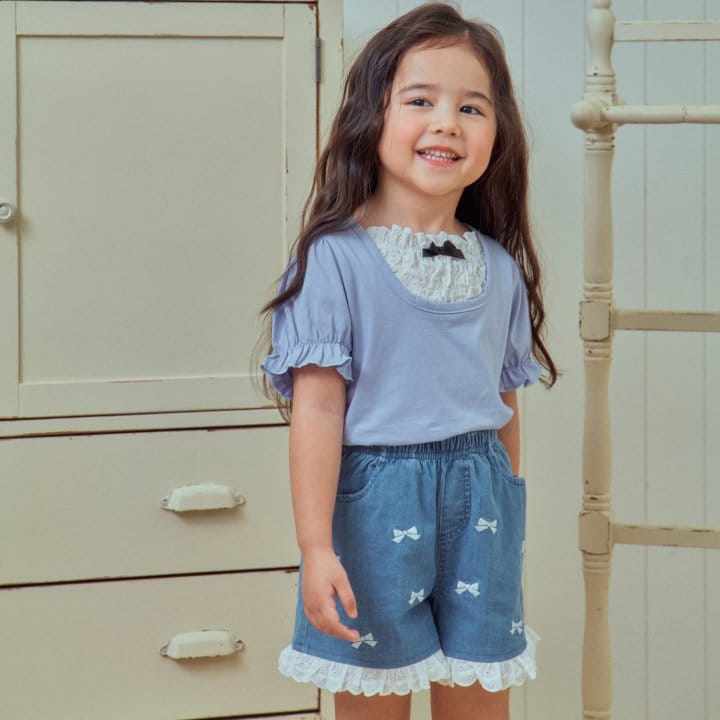1St Blue - Korean Children Fashion - #childrensboutique - Bolero Shirring Tee - 6