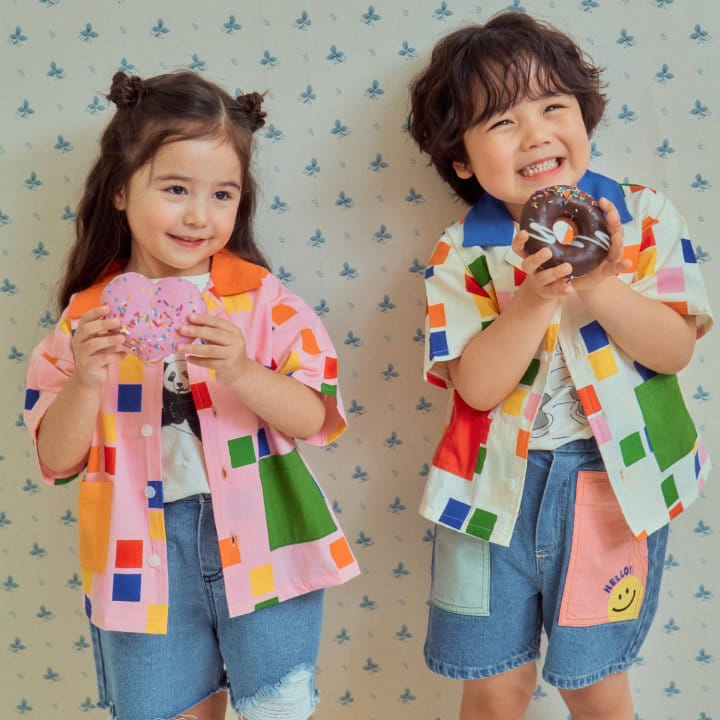 1St Blue - Korean Children Fashion - #childofig - Square Collar Shirt  - 4