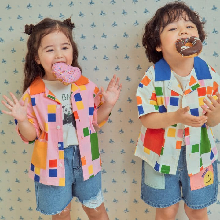 1St Blue - Korean Children Fashion - #designkidswear - Square Collar Shirt  - 5