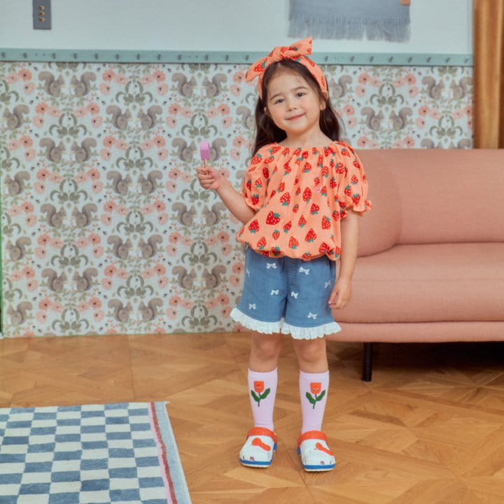 1St Blue - Korean Children Fashion - #childrensboutique - Strawberry Puff Tee  - 4