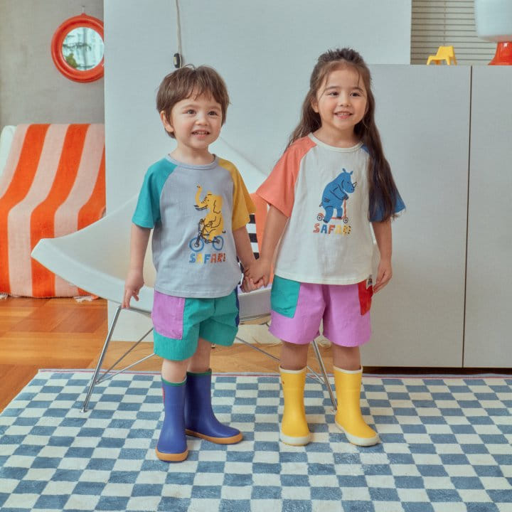 1St Blue - Korean Children Fashion - #designkidswear - Safari Raglan Tee 
