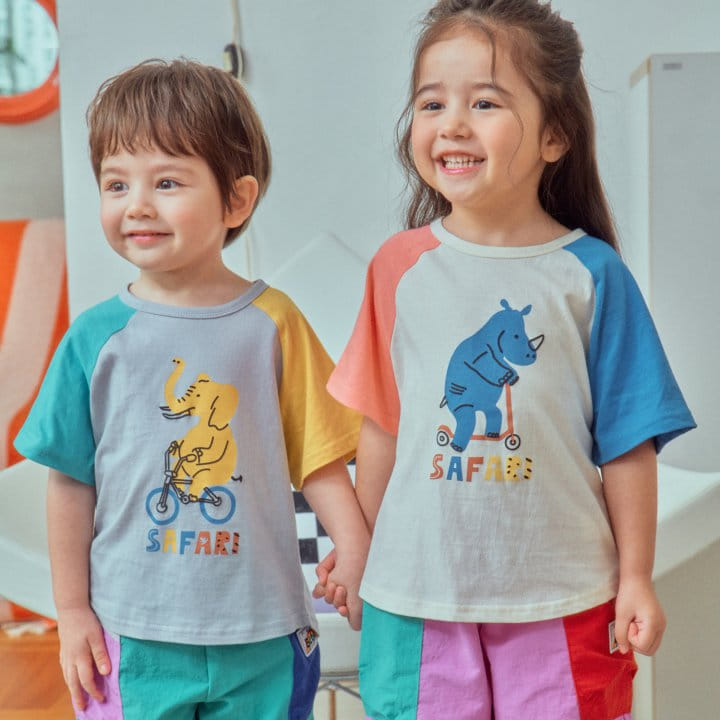 1St Blue - Korean Children Fashion - #fashionkids - Safari Raglan Tee  - 3