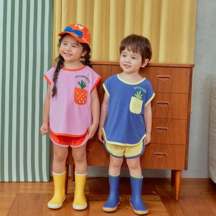 1St Blue - Korean Children Fashion - #fashionkids - Fruit Pocket Sleeveless Tee - 2