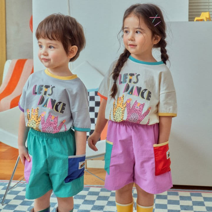 1St Blue - Korean Children Fashion - #kidsshorts - Dance Short Sleeve Tee  - 5
