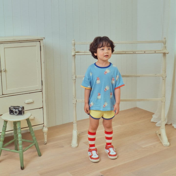 1St Blue - Korean Children Fashion - #kidsshorts - Potato Paint Tee 