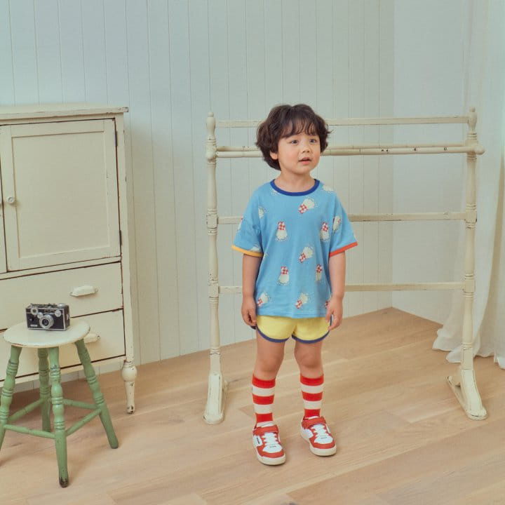 1St Blue - Korean Children Fashion - #kidsshorts - Potato Paint Tee