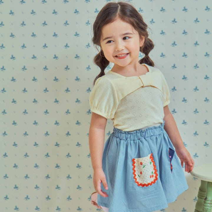 1St Blue - Korean Children Fashion - #kidsstore - Heji Dneim Skirt Pants - 2