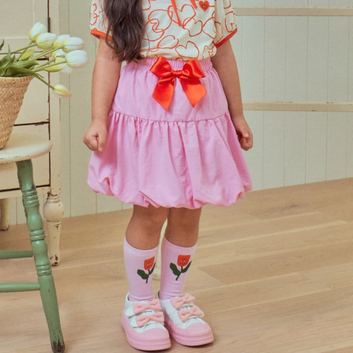 1St Blue - Korean Children Fashion - #kidsstore - balloon Ribbon Skirt