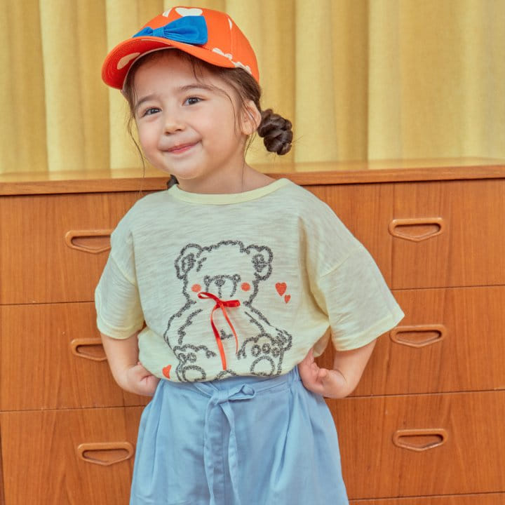 1St Blue - Korean Children Fashion - #kidzfashiontrend - Ribbon Bear Tee - 8