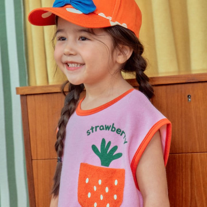 1St Blue - Korean Children Fashion - #kidzfashiontrend - Fruit Pocket Sleeveless Tee - 5
