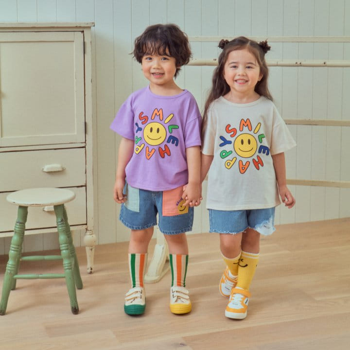 1St Blue - Korean Children Fashion - #kidzfashiontrend - Happy Smile Tee - 2