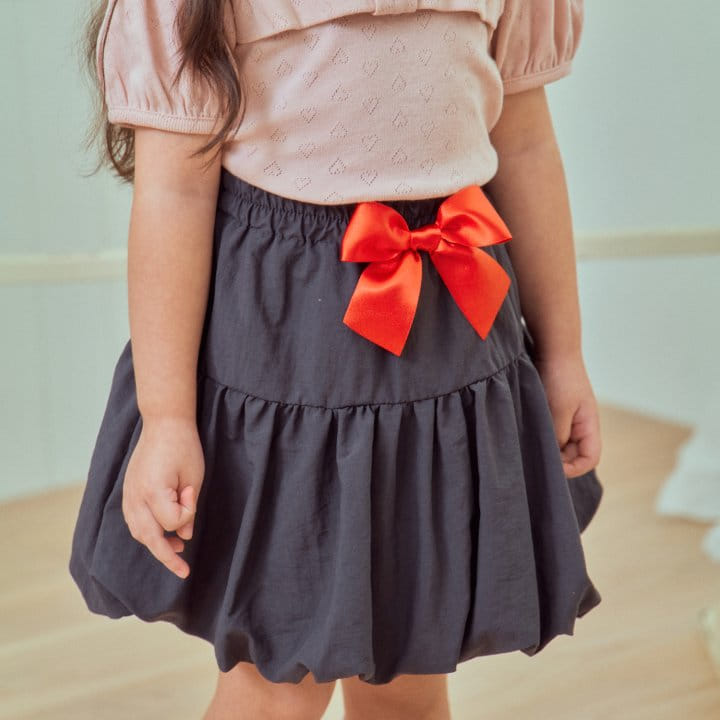 1St Blue - Korean Children Fashion - #Kfashion4kids - balloon Ribbon Skirt - 4