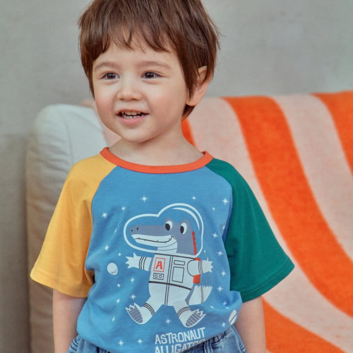 1St Blue - Korean Children Fashion - #littlefashionista - Space Animal Tee - 3