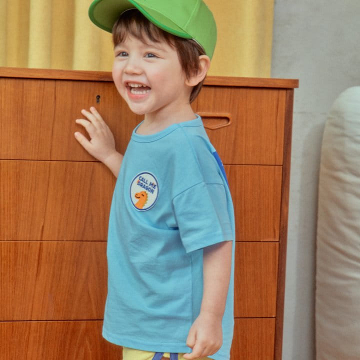 1St Blue - Korean Children Fashion - #magicofchildhood - Dragon Short Sleeve Tee - 3