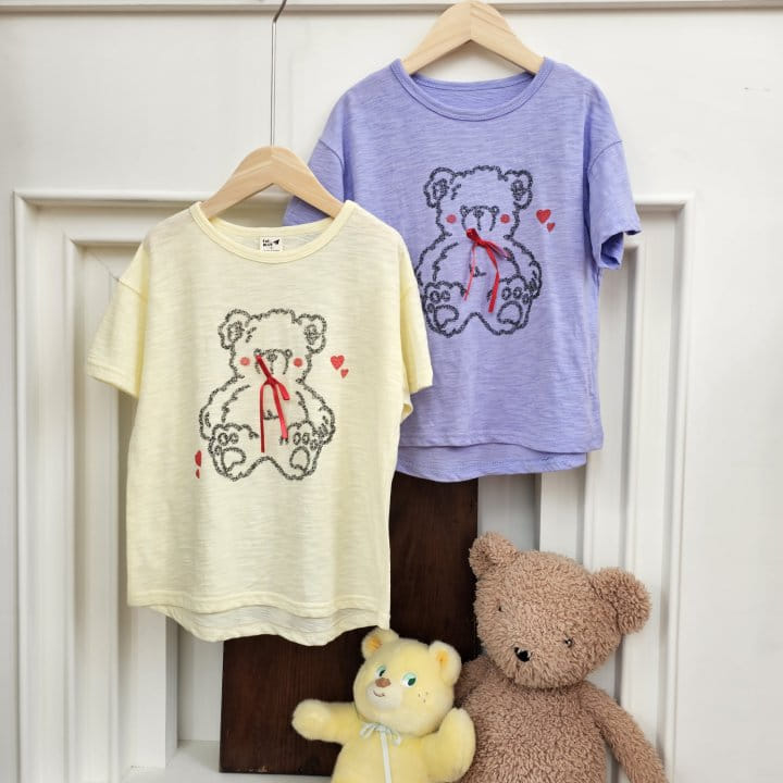 1St Blue - Korean Children Fashion - #magicofchildhood - Ribbon Bear Tee - 11