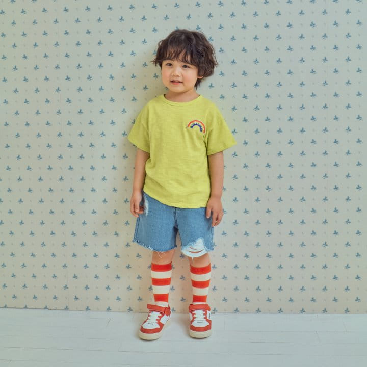 1St Blue - Korean Children Fashion - #stylishchildhood - Rainbow Smile Tee  - 7