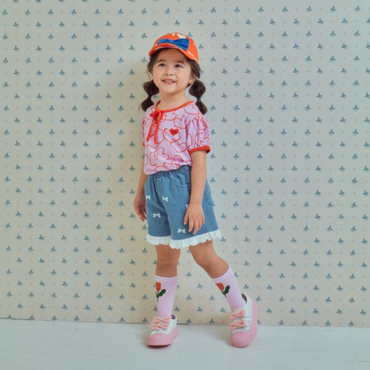 1St Blue - Korean Children Fashion - #stylishchildhood - Heart Kkiri Puff Tee - 3