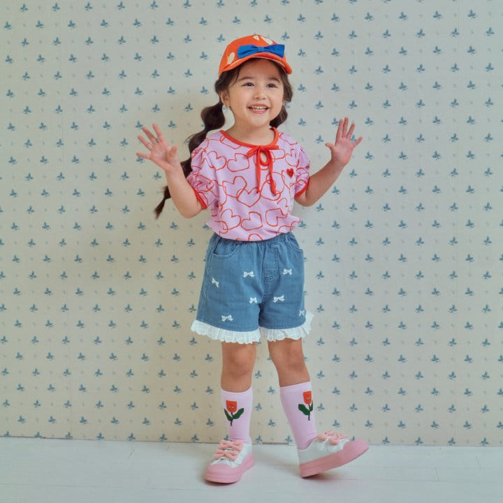 1St Blue - Korean Children Fashion - #toddlerclothing - Heart Kkiri Puff Tee - 2