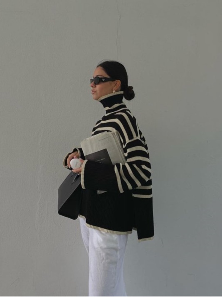 W ST Turtleneck Side Slit Knit W ST Turtleneck Side Slit Knit