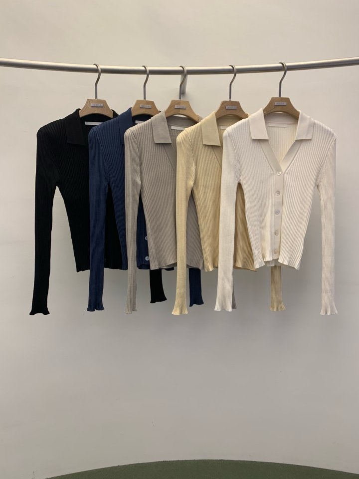 Rib Collar Cardigan Rib Collar Cardigan