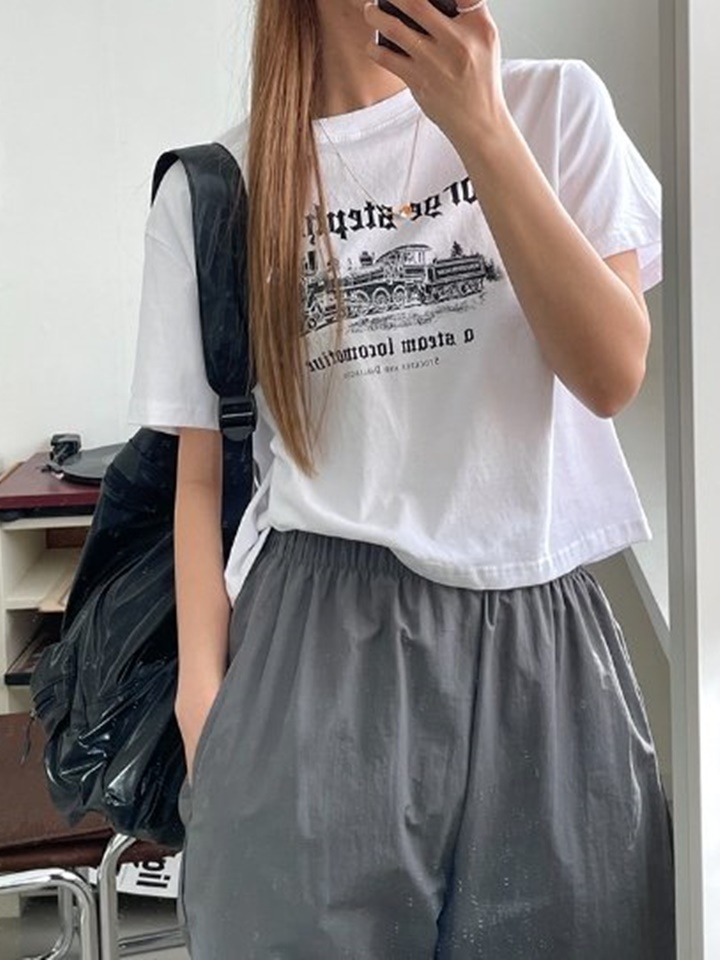 Engine Locomotive Crop Short Sleeve Tee Engine Locomotive Crop Short Sleeve Tee