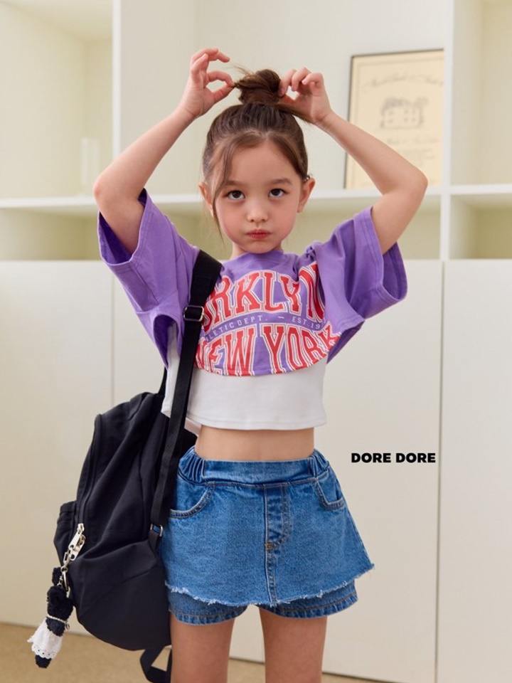 Blue Clean Crop Tee